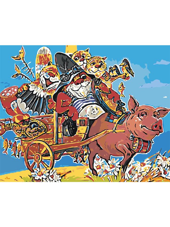 Картина по номерам &amp;quot;Рабочая свинья&amp;quot;