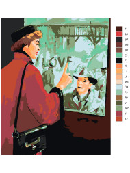 Raqamlar bo&#039;yicha rasm &quot;Oyna oldidagi romantika&quot;