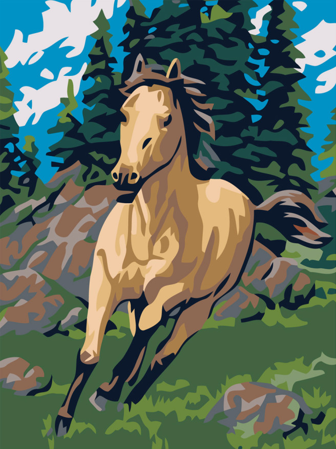 Картина по номерам &amp;quot;Скачущая лошадь&amp;quot;