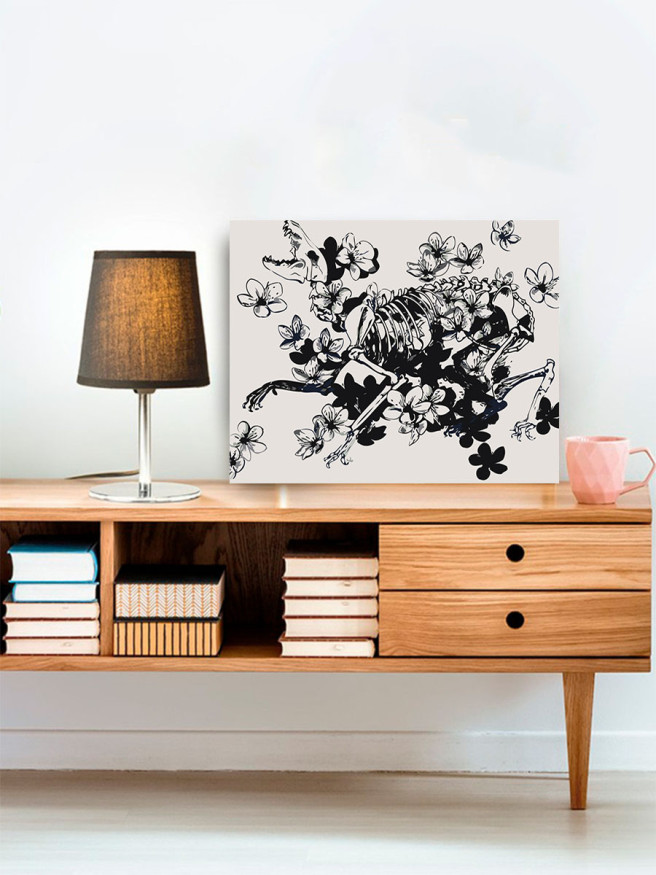 Raqamlar bo&amp;#039;yicha rasm &amp;quot;Gullar bilan skelet&amp;quot;