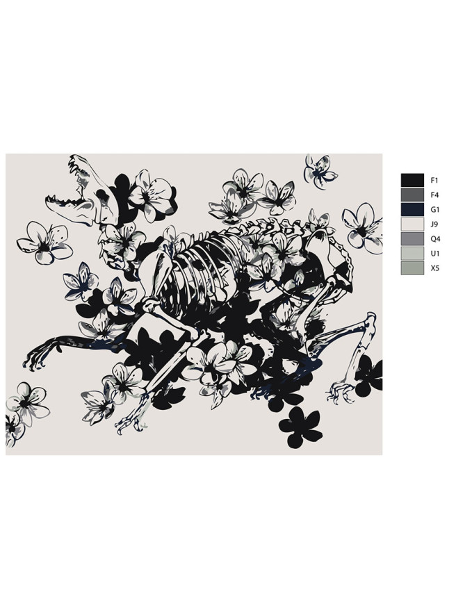 Raqamlar bo&amp;#039;yicha rasm &amp;quot;Gullar bilan skelet&amp;quot;