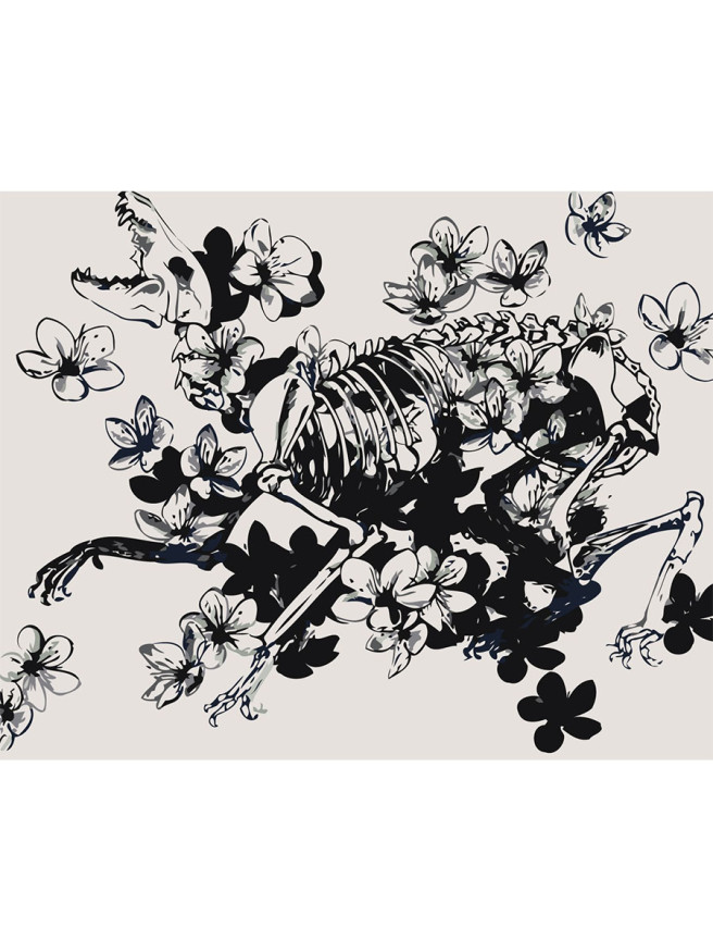 Raqamlar bo&amp;#039;yicha rasm &amp;quot;Gullar bilan skelet&amp;quot;