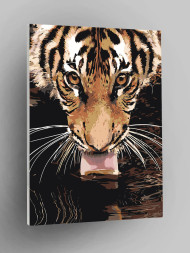 Raqamlar bo&#039;yicha rasm &quot;Yo&#039;lbars sug&#039;orish teshigida&quot;