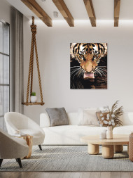 Raqamlar bo&#039;yicha rasm &quot;Yo&#039;lbars sug&#039;orish teshigida&quot;