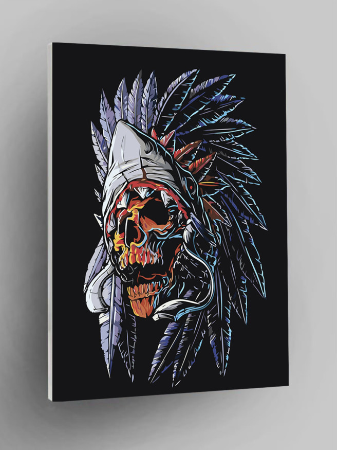 Картина по номерам &amp;quot;Череп с перьями&amp;quot;
