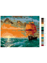 Картина по номерам &amp;quot;Корабль в море&amp;quot;