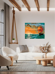 Картина по номерам &amp;quot;Корабль в море&amp;quot;