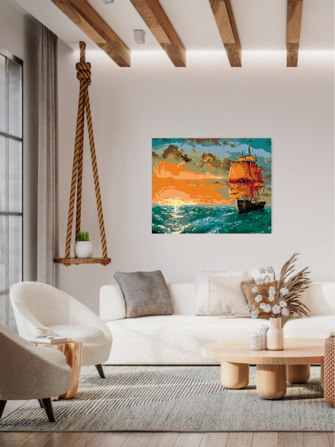 Картина по номерам &amp;quot;Корабль в море&amp;quot;