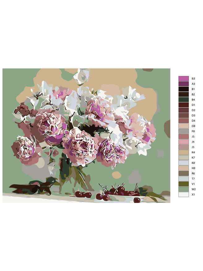 Raqamlar bo&amp;#039;yicha rasm &amp;quot;Gullar bilan vaza&amp;quot;