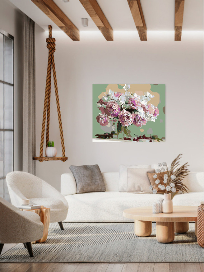 Raqamlar bo&amp;#039;yicha rasm &amp;quot;Gullar bilan vaza&amp;quot;