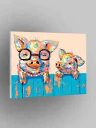 Raqamlar bo&#039;yicha rasm &quot;Cho&#039;chqalar oilasi&quot;