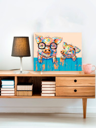 Raqamlar bo&#039;yicha rasm &quot;Cho&#039;chqalar oilasi&quot;