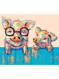 Raqamlar bo&#039;yicha rasm &quot;Cho&#039;chqalar oilasi&quot;