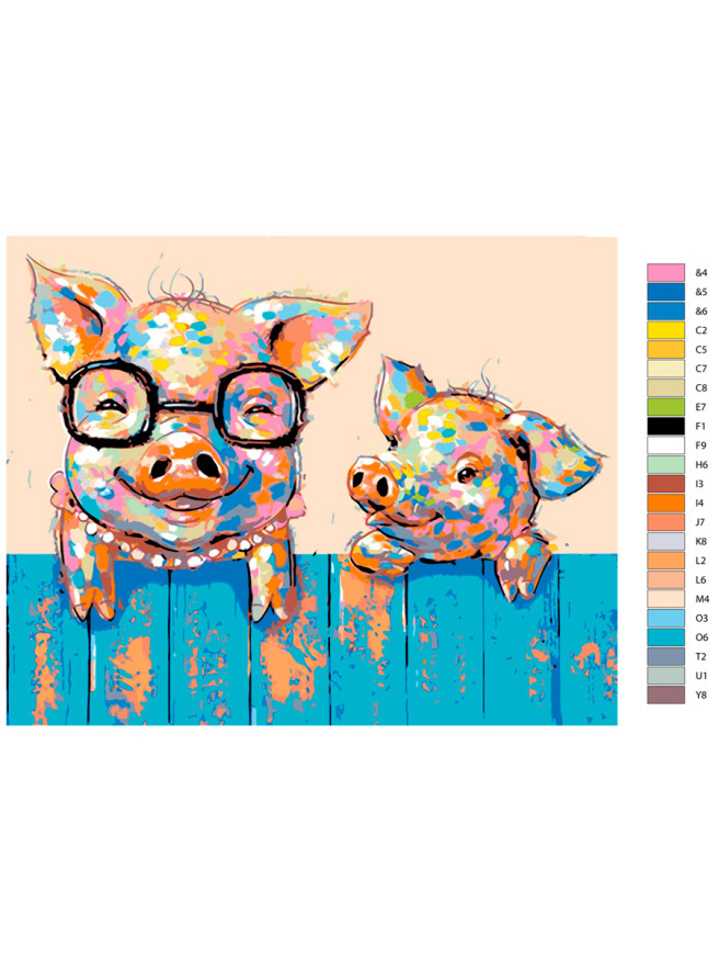 Картина по номерам &amp;quot;Семья поросят&amp;quot;