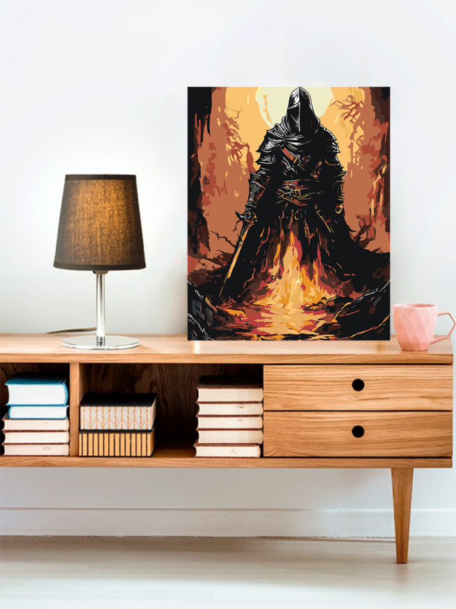 Картина по номерам &amp;quot;Воин на костре&amp;quot;