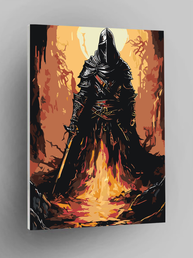 Картина по номерам &amp;quot;Воин на костре&amp;quot;