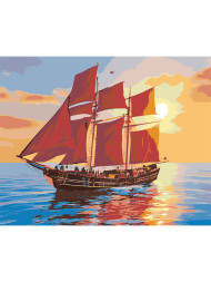 Картина по номерам &amp;quot;Корабль с красными парусами&amp;quot;