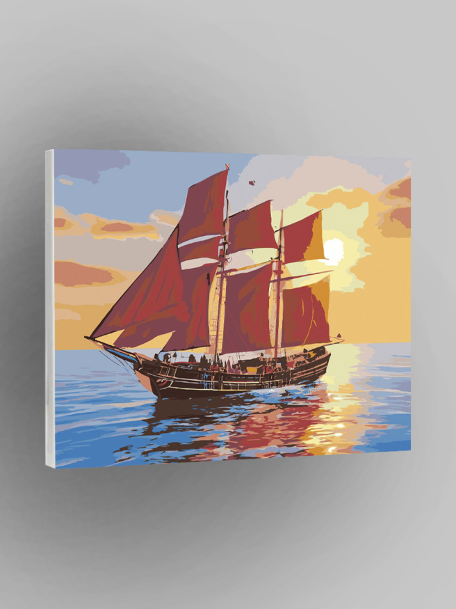 Картина по номерам &amp;quot;Корабль с красными парусами&amp;quot;