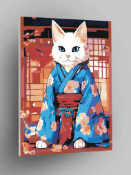 Raqamlar bo&#039;yicha rasm &quot;Kimono kiygan ko&#039;k ko&#039;zli mushuk&quot;