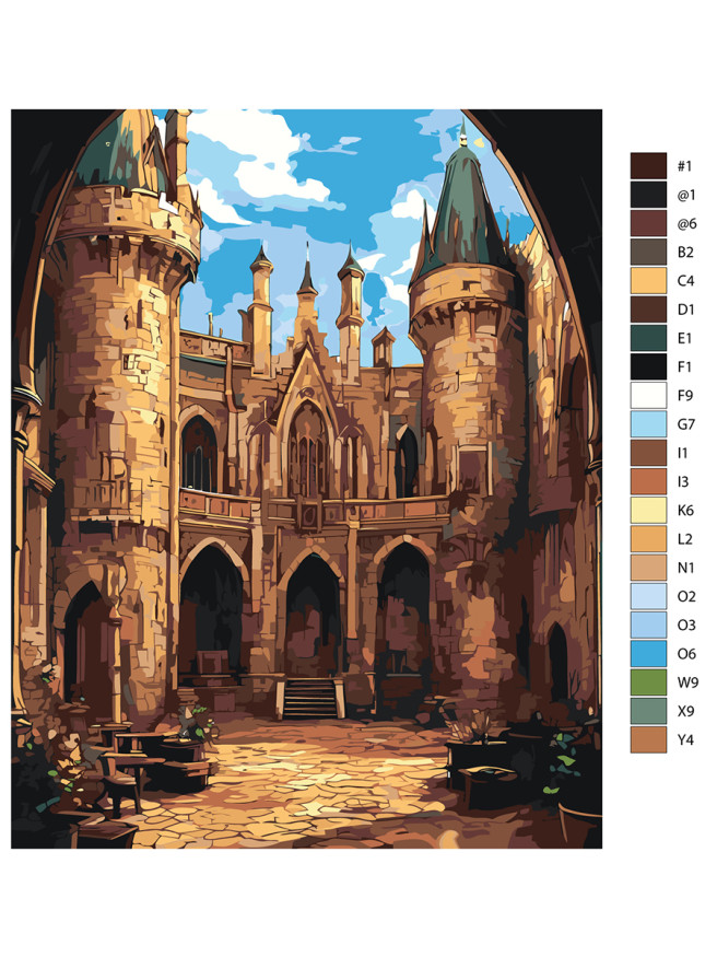 Raqamlar bo&amp;#039;yicha rasm &amp;quot;Qal&amp;#039;adagi hovli&amp;quot;