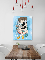 Картина по номерам "Тихиро, Хаку и Каонаси"