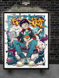 Постер на холсте &amp;quot;Геймер в комикс-стиле&amp;quot;