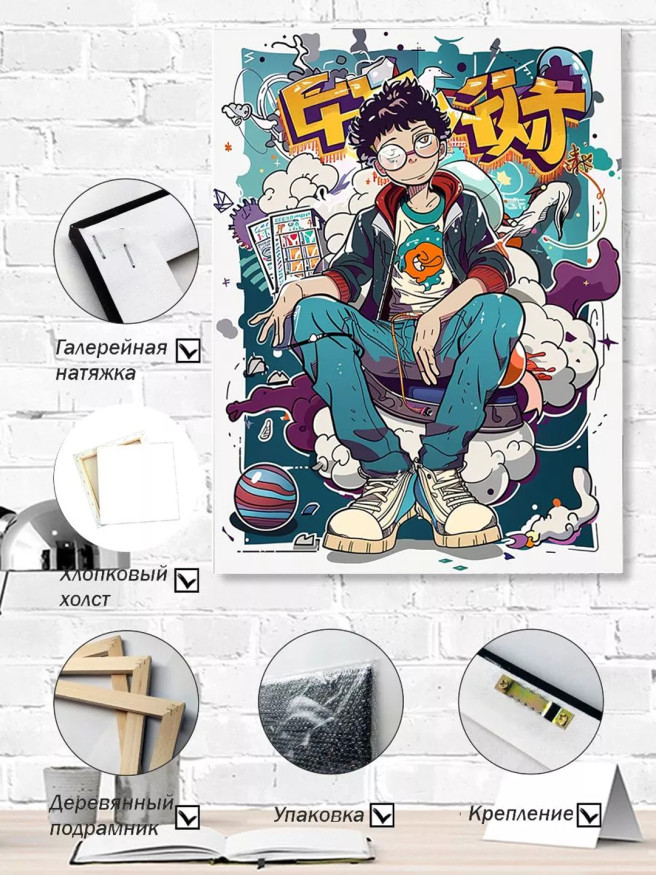 Постер на холсте &amp;quot;Геймер в комикс-стиле&amp;quot;