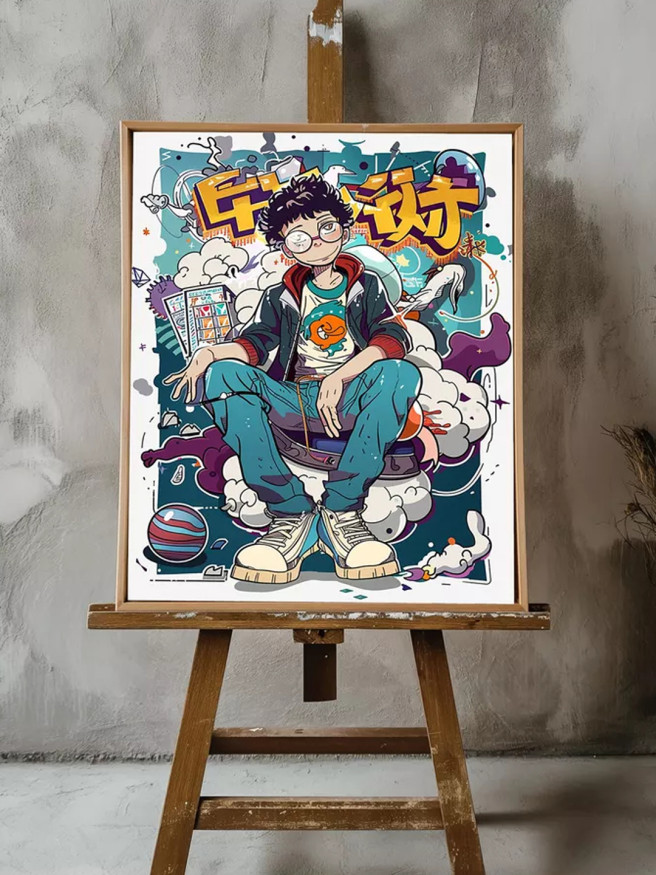 Постер на холсте &amp;quot;Геймер в комикс-стиле&amp;quot;