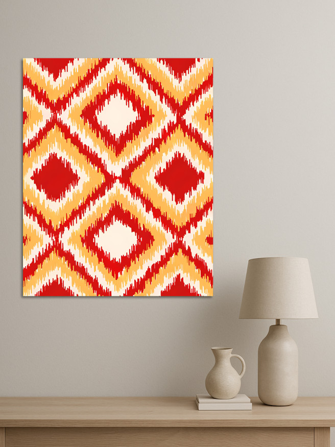 Holstga bosilgan poster &amp;quot;Qizil sharqona naqsh&amp;quot;