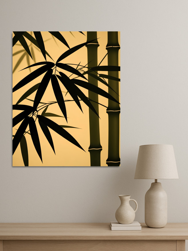 Holstga bosilgan poster &amp;quot;Quyosh botishida bambuk&amp;quot;