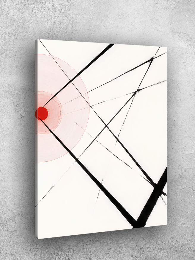 Постер на холсте &amp;quot;Красный круг и пересечения&amp;quot;