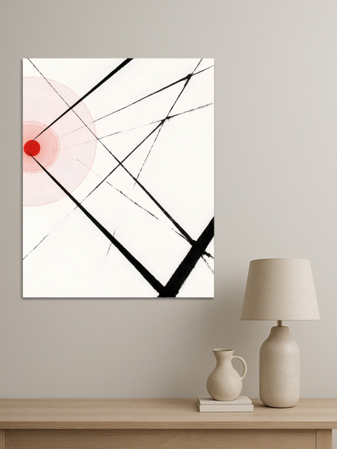 Постер на холсте &amp;quot;Красный круг и пересечения&amp;quot;