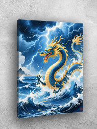 Holstga bosilgan poster "Momaqaldiroqda dengiz ajdahosi"