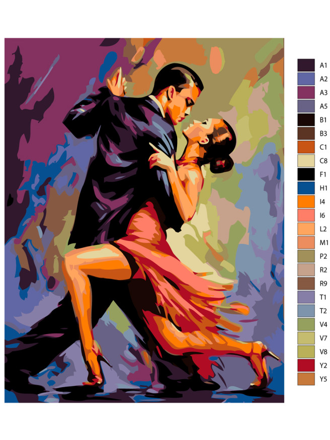 Raqamlar bo&amp;#039;yicha rasm &amp;quot;Sevgi raqsi&amp;quot;