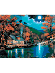 Raqamlar bo&#039;yicha rasm &quot;Daryo bo&#039;yidagi uy&quot;