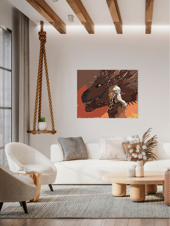 Raqamlar bo&amp;#039;yicha rasm &amp;quot;Daenerys va ajdaho&amp;quot;