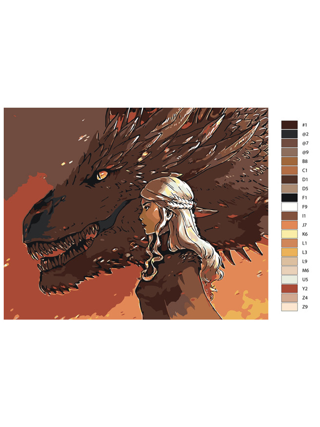 Raqamlar bo&amp;#039;yicha rasm &amp;quot;Daenerys va ajdaho&amp;quot;