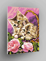 Картина по номерам &amp;quot;Котята в корзине&amp;quot;