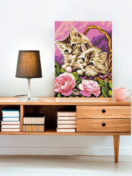 Картина по номерам &amp;quot;Котята в корзине&amp;quot;