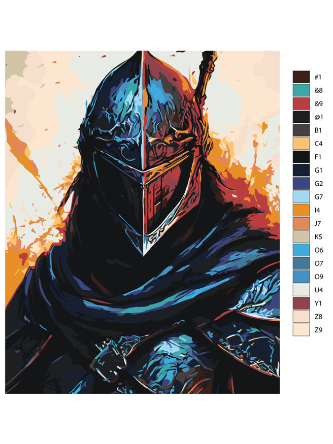 Картина по номерам &amp;quot;Воин в доспехах&amp;quot;