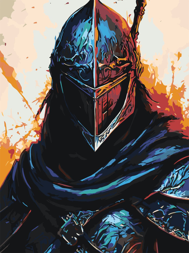 Картина по номерам &amp;quot;Воин в доспехах&amp;quot;