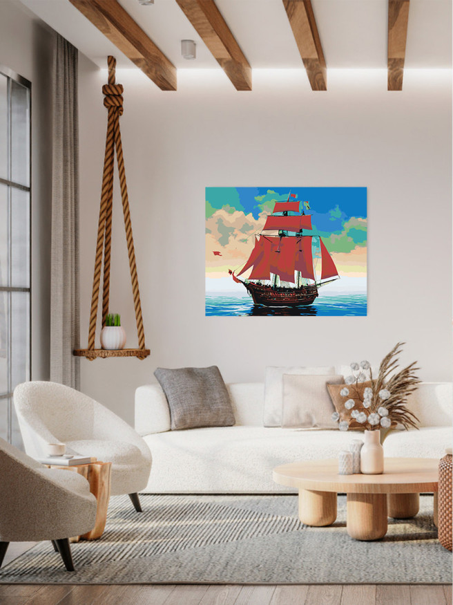 Картина по номерам &amp;quot;Корабль в море&amp;quot;