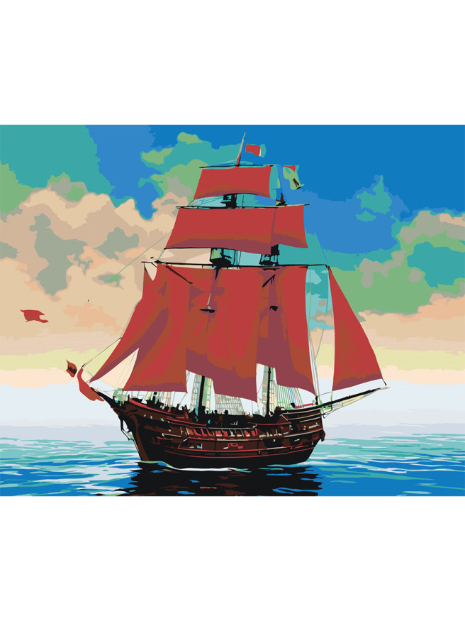 Картина по номерам &amp;quot;Корабль в море&amp;quot;