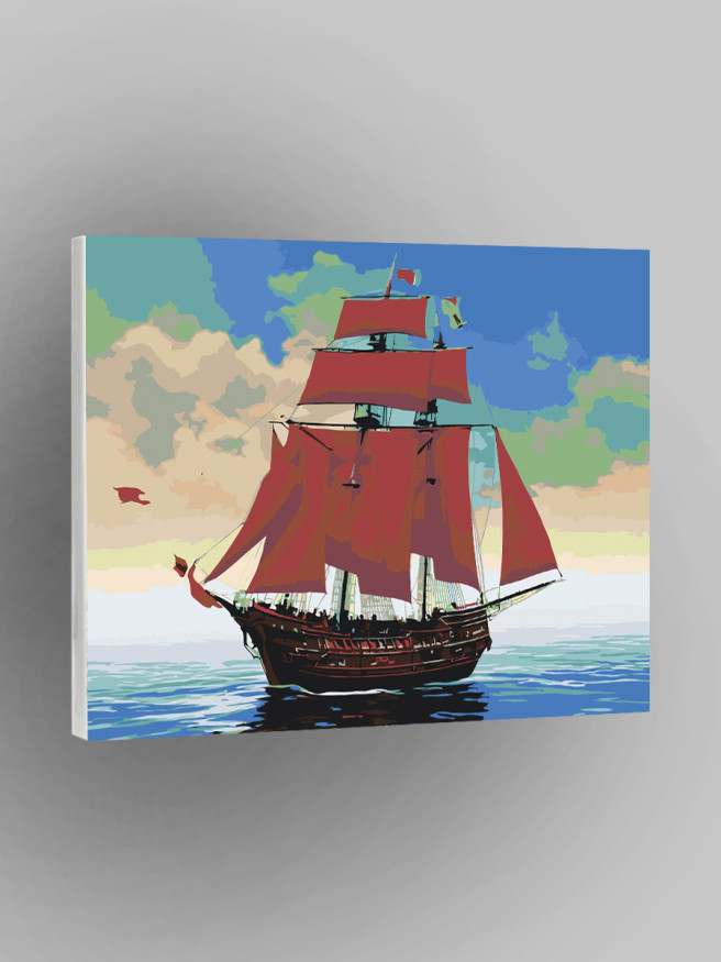 Картина по номерам &amp;quot;Корабль в море&amp;quot;