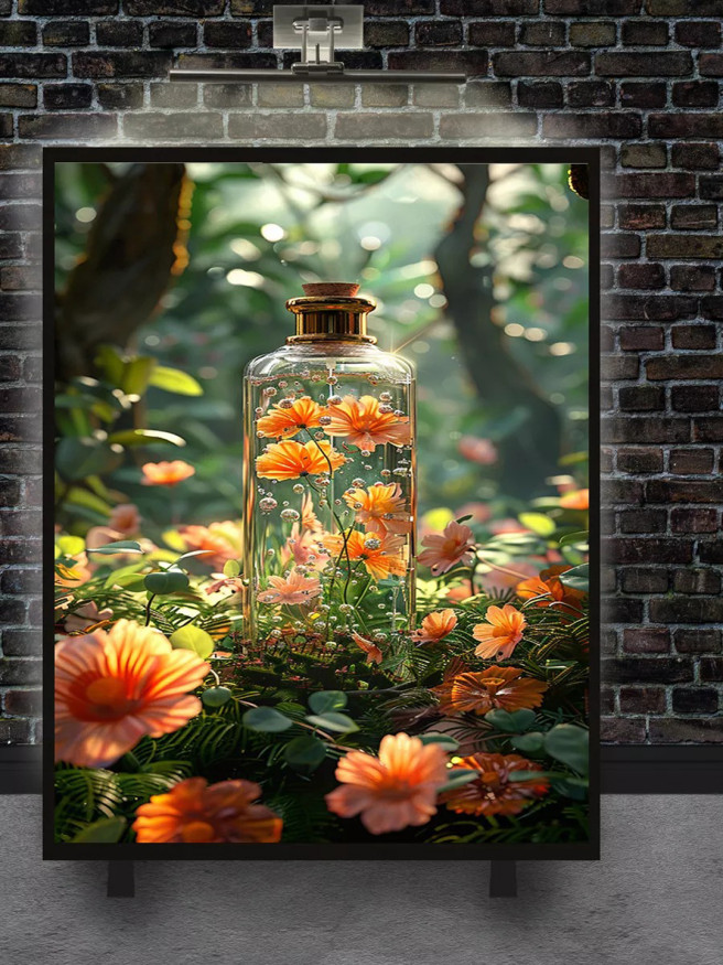 Holstga bosilgan poster &amp;quot;Shisha idishdagi gullar&amp;quot;