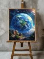 Постер на холсте &amp;quot;Планета Земля в космосе&amp;quot;