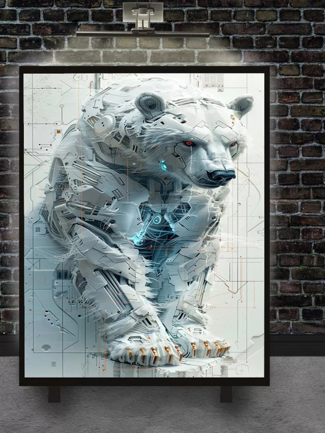 Постер на холсте &amp;quot;Кибер-медведь&amp;quot;