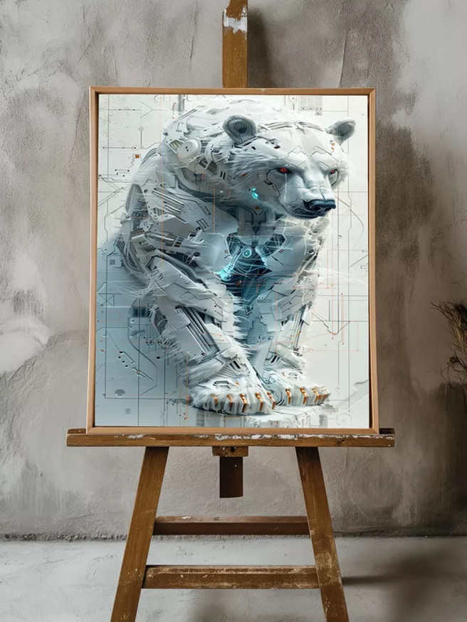 Постер на холсте &amp;quot;Кибер-медведь&amp;quot;
