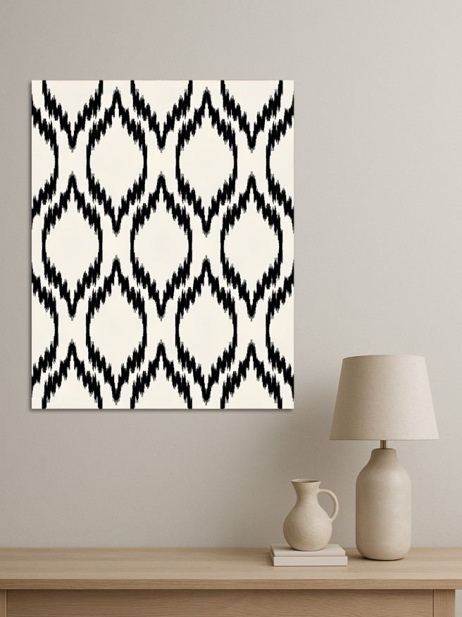 Holstga bosilgan poster &amp;quot;Qora sharqona naqsh&amp;quot;