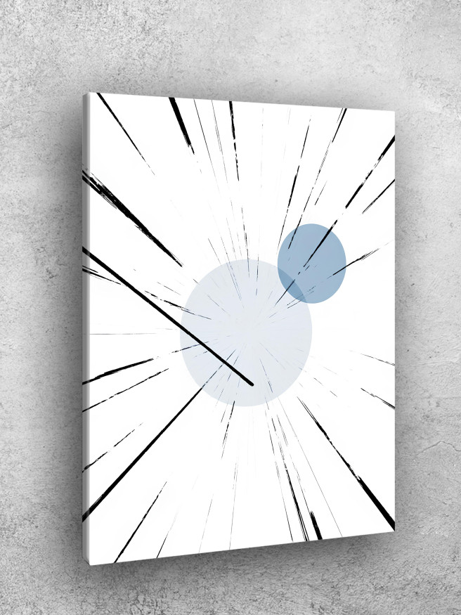 Постер на холсте &amp;quot;Голубые круги и линии&amp;quot;